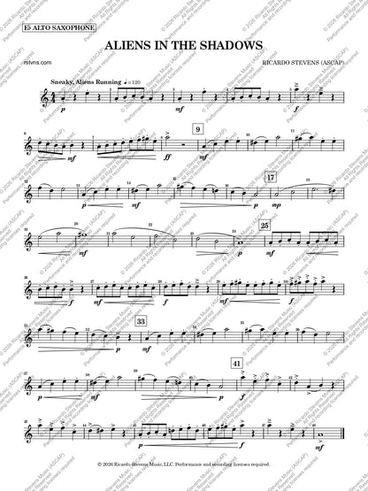 Aliens in the Shadows (Eb Alto Saxophone)