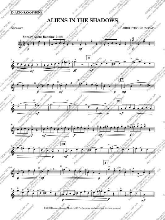 Aliens in the Shadows (Eb Alto Saxophone)