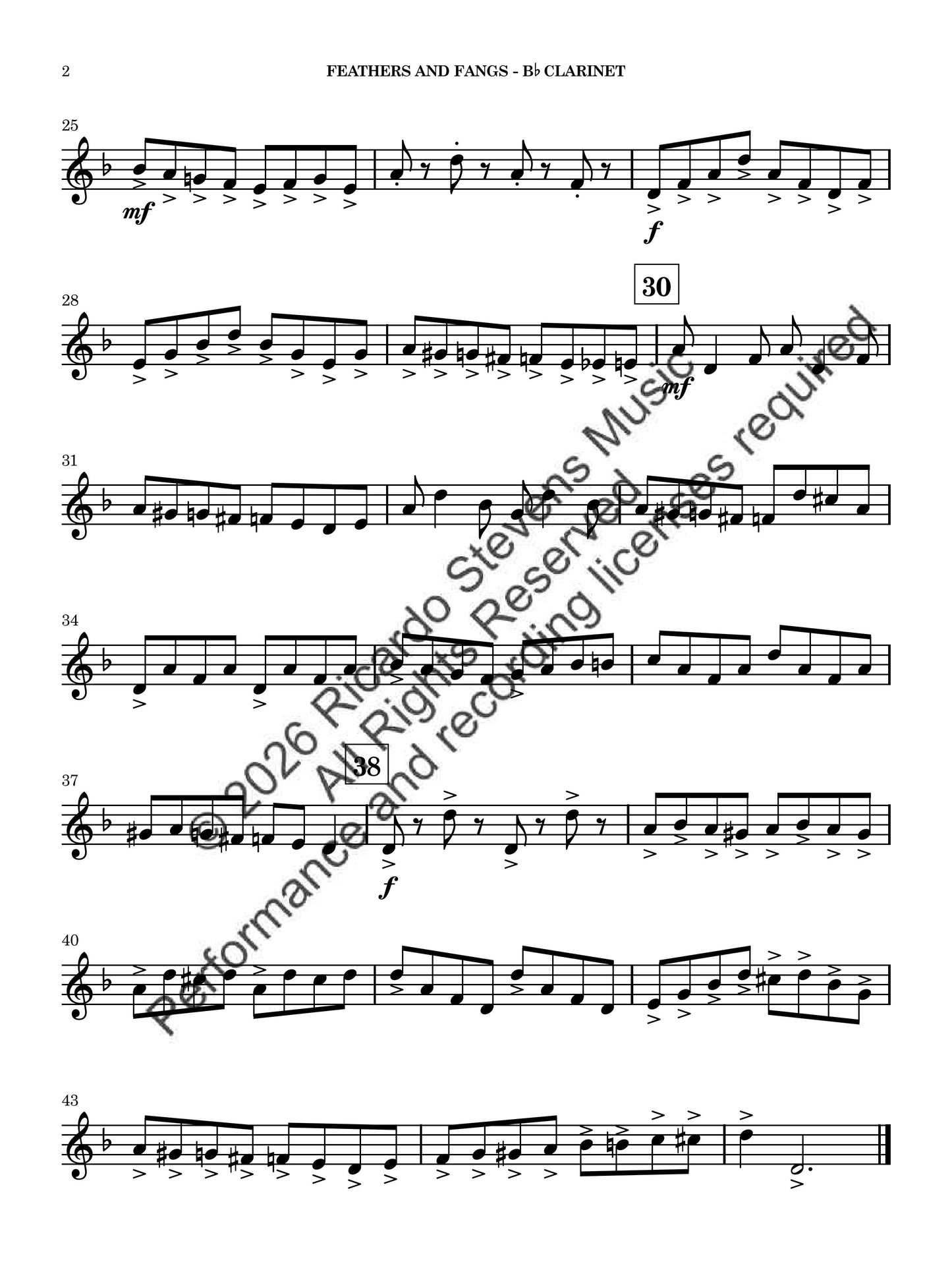 Feathers and Fangs (Bb Clarinet)