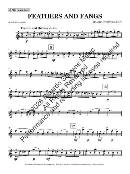 Feathers and Fangs (Eb Alto Saxophone)