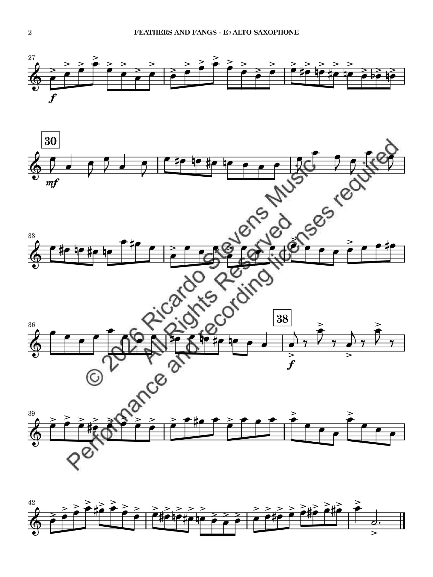 Feathers and Fangs (Eb Alto Saxophone)