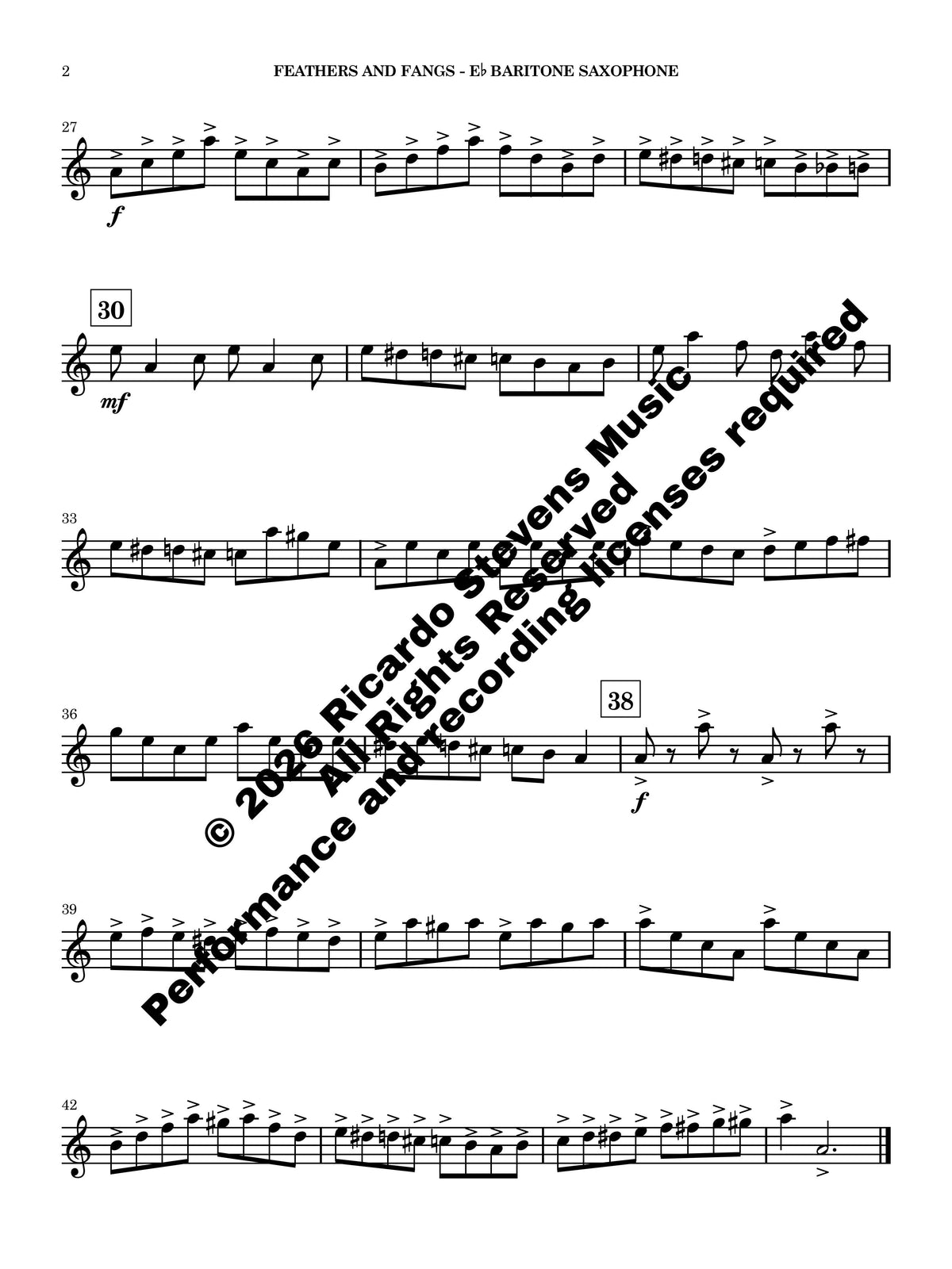 Feathers and Fangs (Eb Baritone Saxophone)