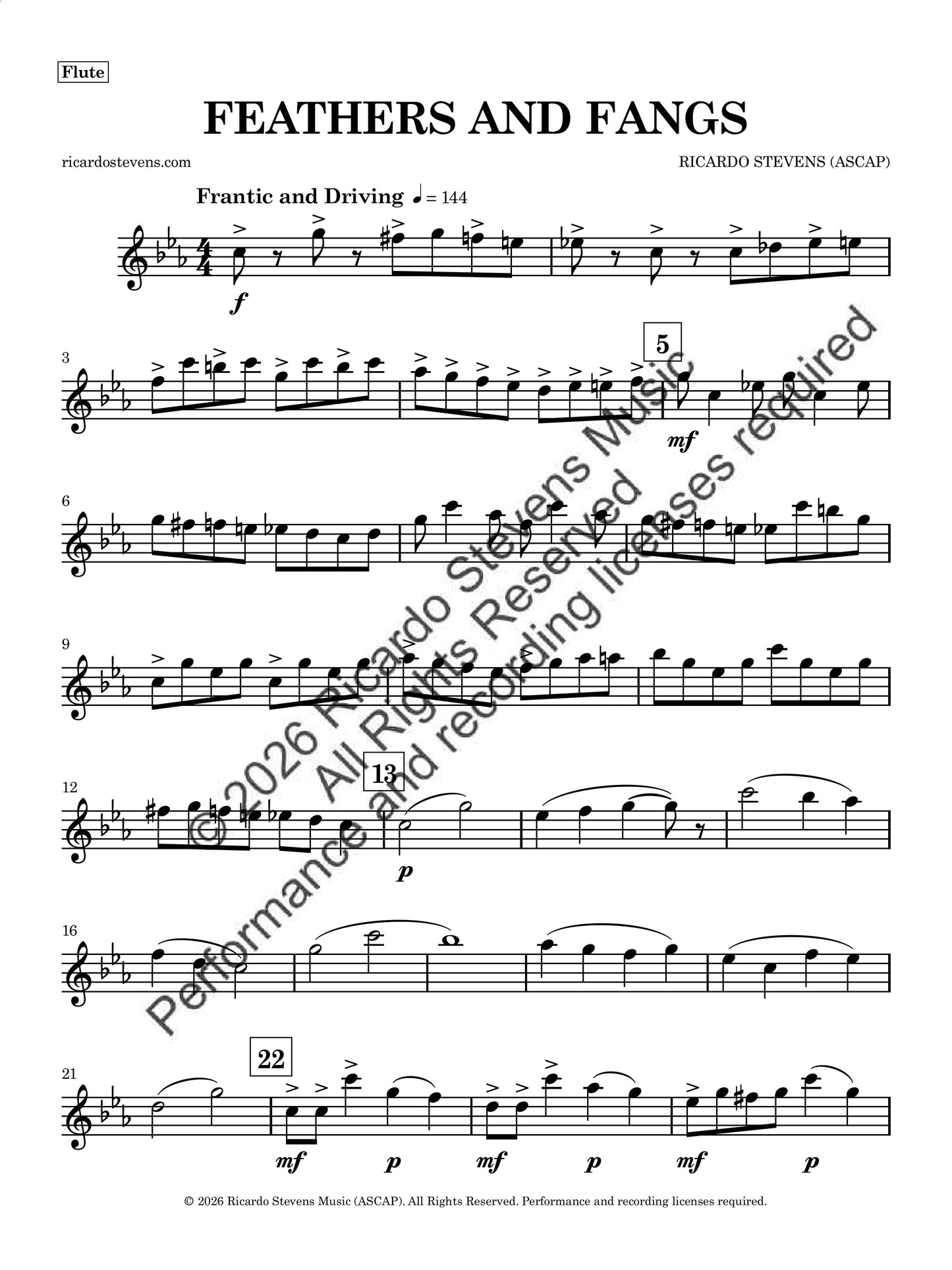 Feathers and Fangs (Flute)