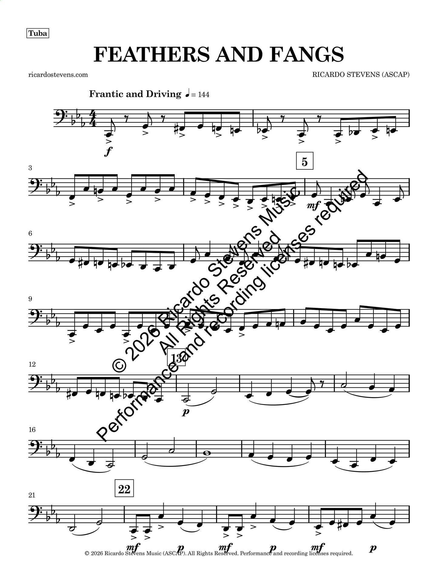 Feathers and Fangs (Tuba)