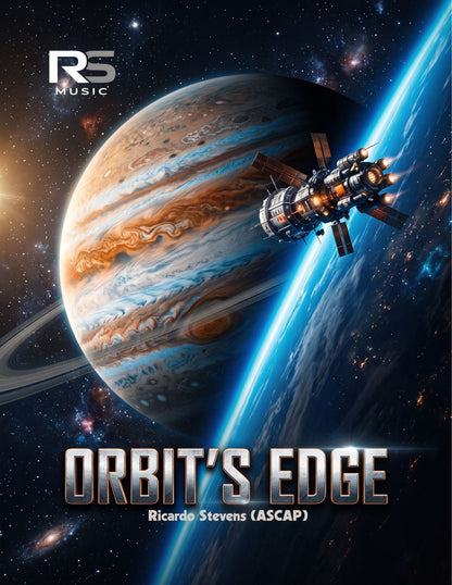 Space-themed album cover with a spaceship and planet, featuring RS Music logo.