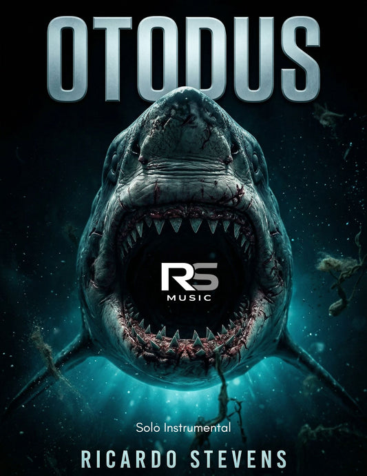 Album cover with a shark and 'RS Music' branding, Ricardo Stevens Music