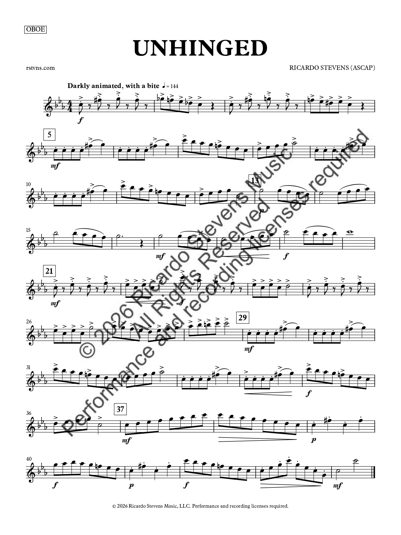Unhinged (Oboe)