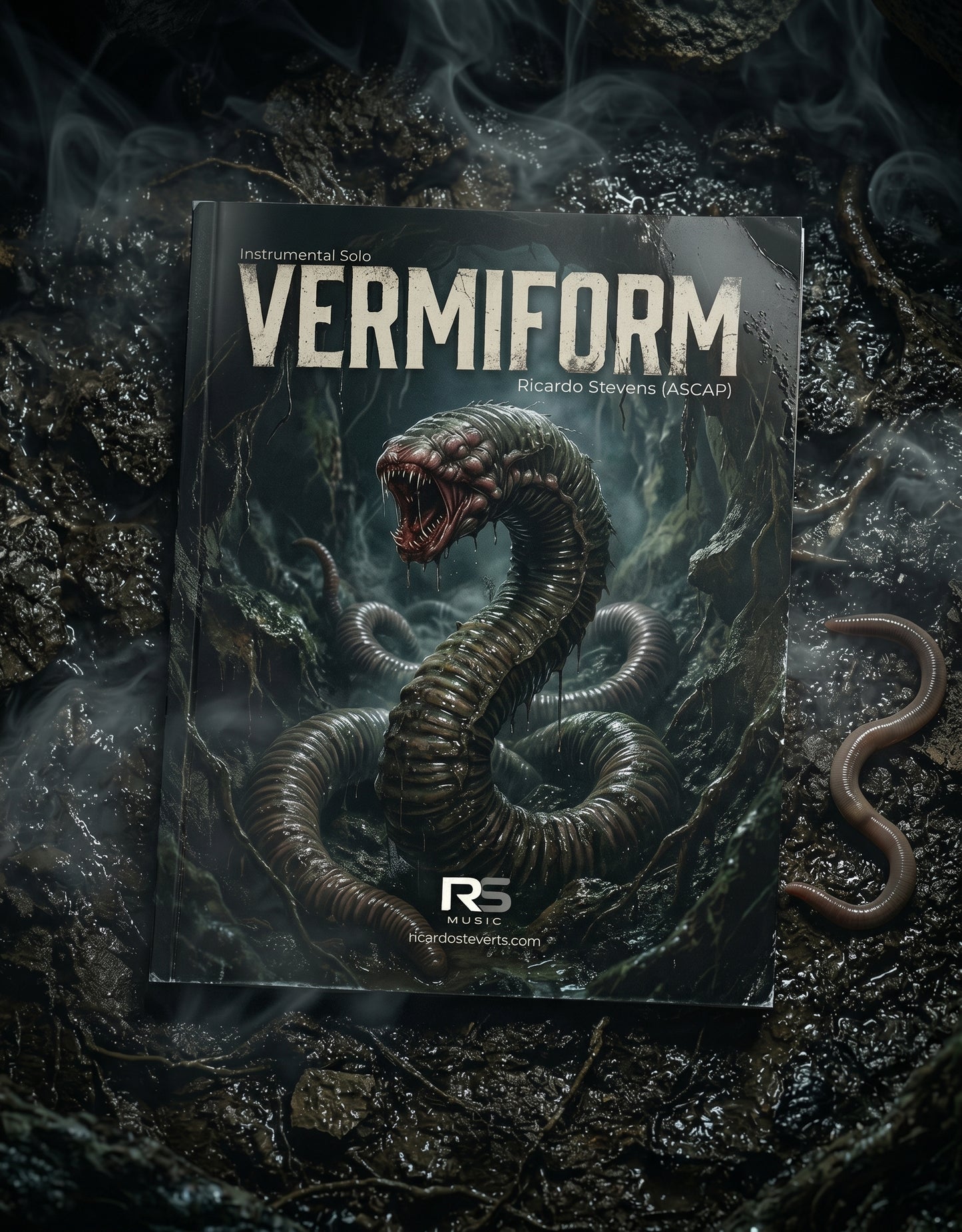 Album cover for 'Vermiform' with a snake design on a dark background