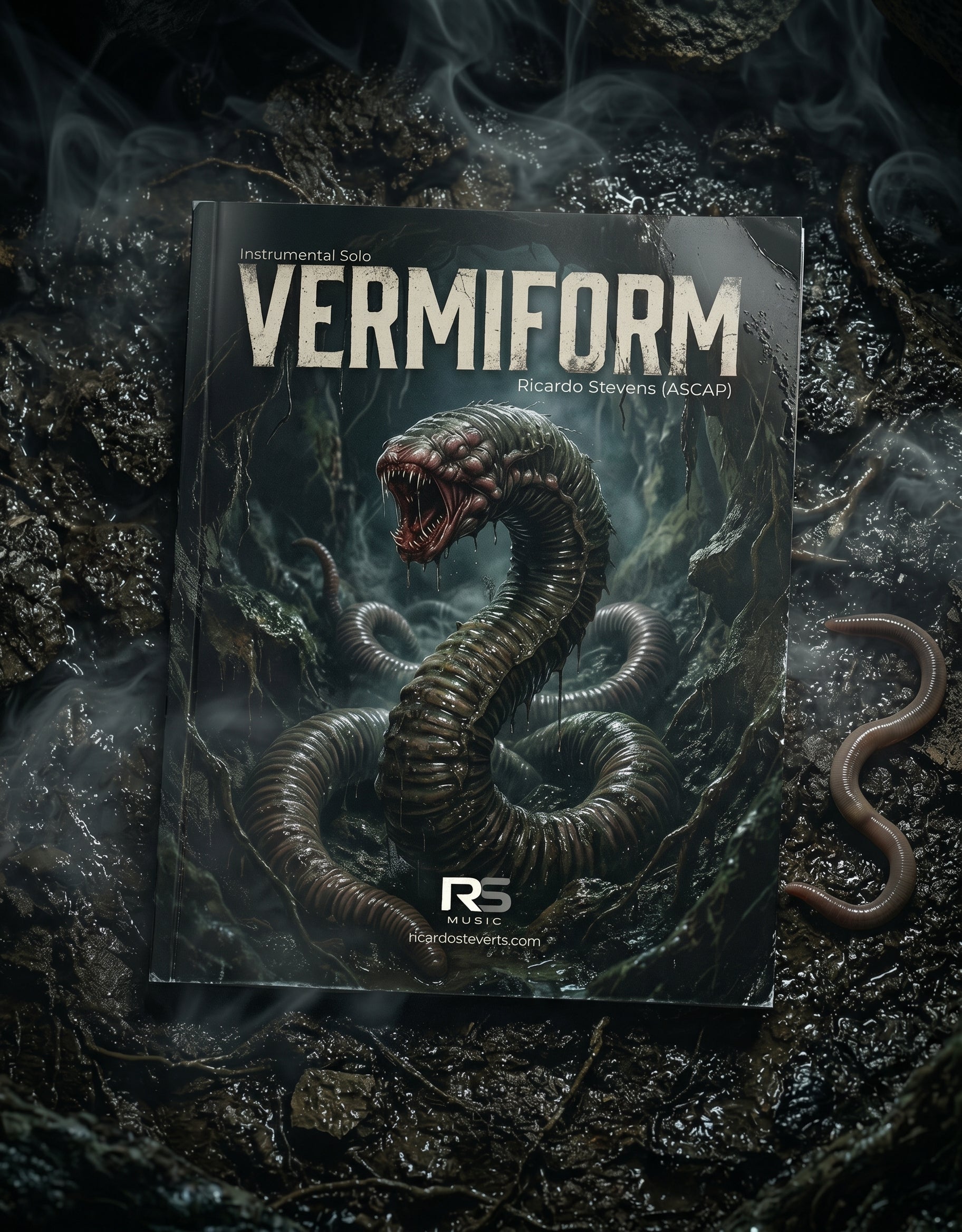Album cover for 'Vermiform' with a snake design on a dark background