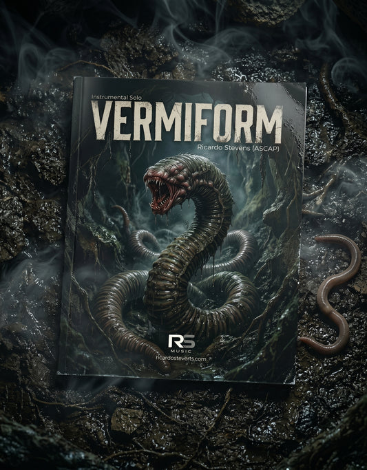 Album cover for 'Vermiform' with a snake design on a dark background